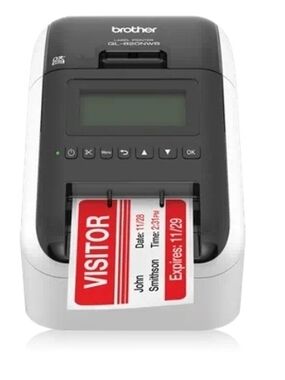 Brother Thermal Label Printer in Black, White and Red